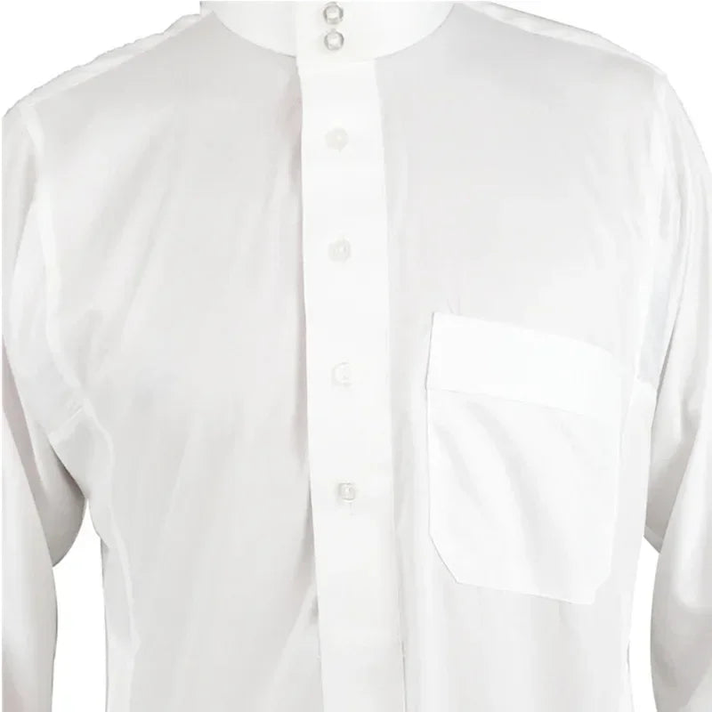 Vêtements islamiques hommes solide à manches longues en vrac musulman mâle arabie saoudite Pakistan Kurta Costumes musulmans robe musulmane caftan Thobe