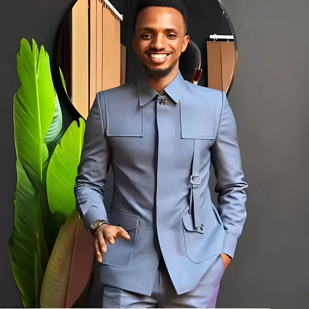 Costume pour homme de style africain — Smoking sur mesure 2 pièces pour mariages, mariés, fêtes et dîners formels