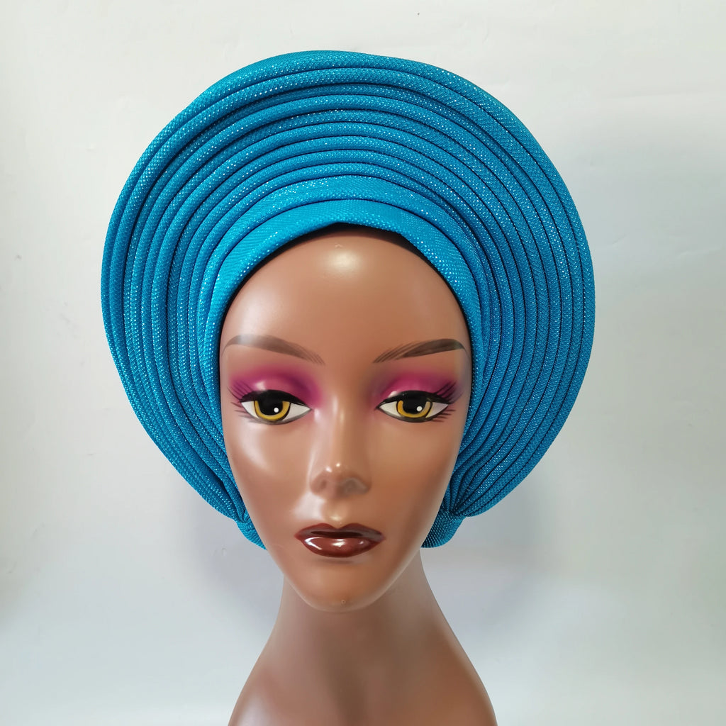 Cravate de sauna africaine de haute qualité Turban NigWin cravate de sauna prête à l'emploi Auto Gele Turban enveloppe de sauna pour XM205-1 de fête de mariage