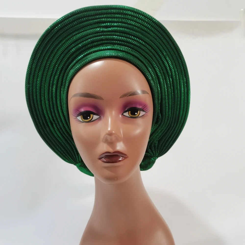 Cravate de sauna africaine de haute qualité Turban NigWin cravate de sauna prête à l'emploi Auto Gele Turban enveloppe de sauna pour XM205-1 de fête de mariage