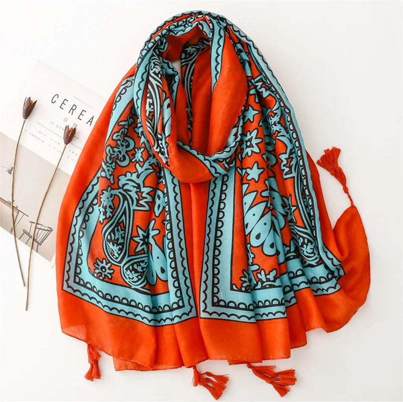 Châle en Viscose avec Pompon, Écharpe Africaine, Indienne, Ethnique, Géométrique, Florale, Haute Qualité, Bande Ronde, Hijab Musulman, Bufanda, 180x90cm