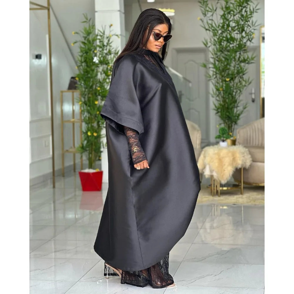 African Dresses for Women Traditional Africa Dashiki Gown Abayas Long Robe Tassels Bronzing Kaftan Headscarf Maxi Dress 2025