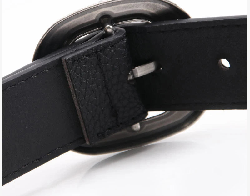 Ceinture imprimée léopard pour femmes, mode décontractée, polyvalente, accessoires pour jeans, ceinture gothique rétro en cuir Pu, boucle ardillon