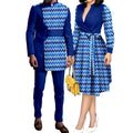 SEA&ALP Tenues de couple africaines imprimées Kente pour mariage, ensemble Dashiki africain pour homme à manches longues et pantalon, robes assorties pour femme