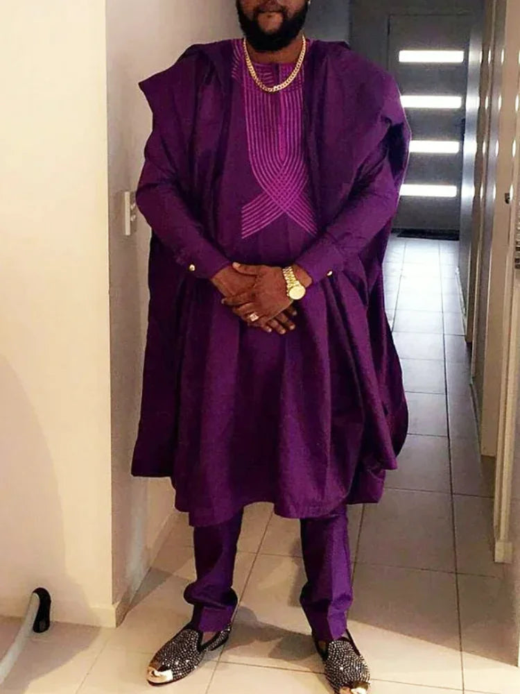 Vêtements africains pour hommes, chemises Dashiki, pantalons Ankara, ensemble 3 pièces, tenues de soirée de mariage, costume, vêtements traditionnels