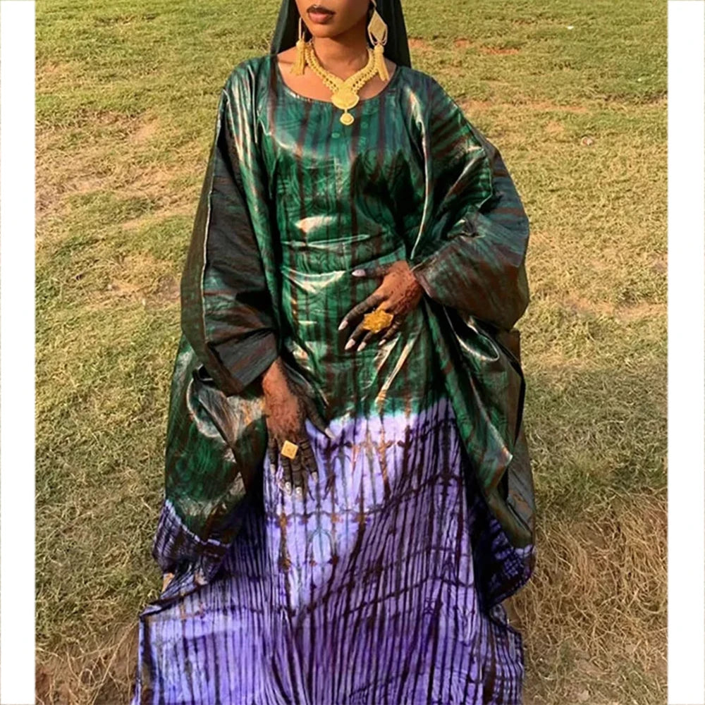 High Quality African Dresses For Women Wedding Bride Party Clothing Plus Size Traditional Riche Dashiki Bride Printing Clothing