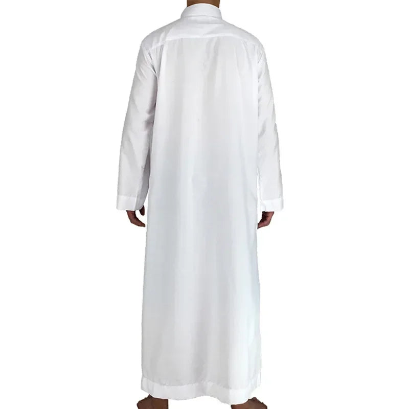 Vêtements islamiques hommes solide à manches longues en vrac musulman mâle arabie saoudite Pakistan Kurta Costumes musulmans robe musulmane caftan Thobe