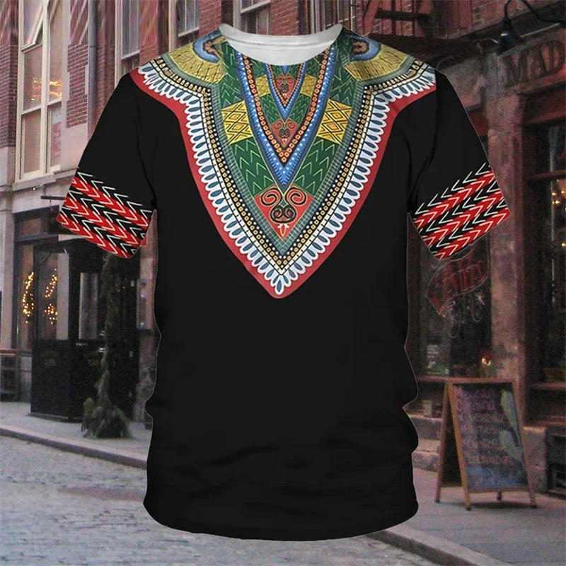 Robe traditionnelle africaine à rayures 7,5 nt, T-shirt décontracté, Streetwear, Col rond, Manches courtes, Économie, Ropa zones bre, Cool Designs Y-