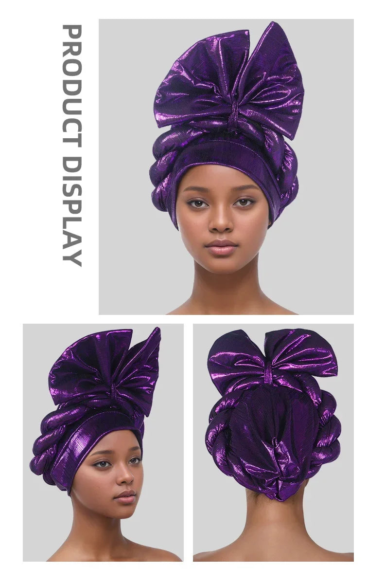 Turban Africain avec Nministériels d Exagéré pour Femme, Accessoire Nigérian pour ixde Mariage