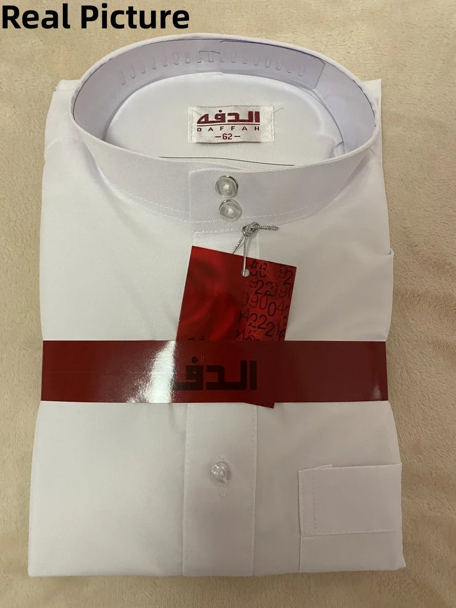 Vêtements islamiques hommes solide à manches longues en vrac musulman mâle arabie saoudite Pakistan Kurta Costumes musulmans robe musulmane caftan Thobe