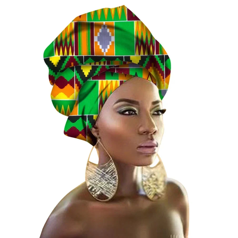 Gele & Ipele – foulard multicolore pour cheveux, bandeau Bazin, écharpe à nouer, de haute qualité, pour tête africaine, BRW02