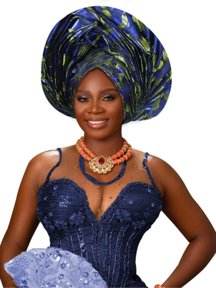 Couvre-chef africain bronzant tressé Turban casquettes pour femmes Nigeria mariage Geles fête couvre-chef Auto Gele femme bandeau