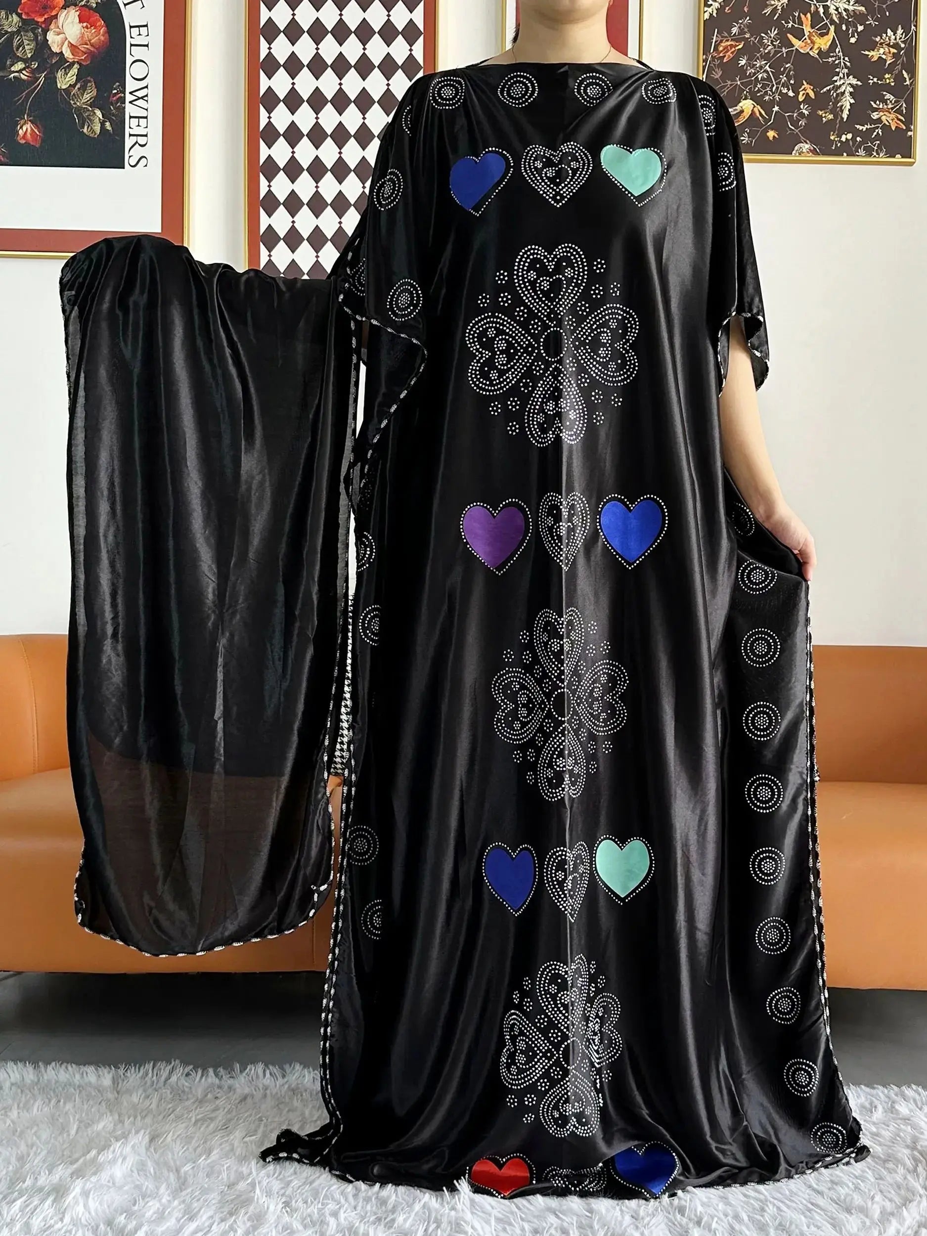 2026 African Summer Kaftan Muslim Women Dress India Caftan Traditional Wear Printed Fabric Africa Femme Maxi Casual Outfit